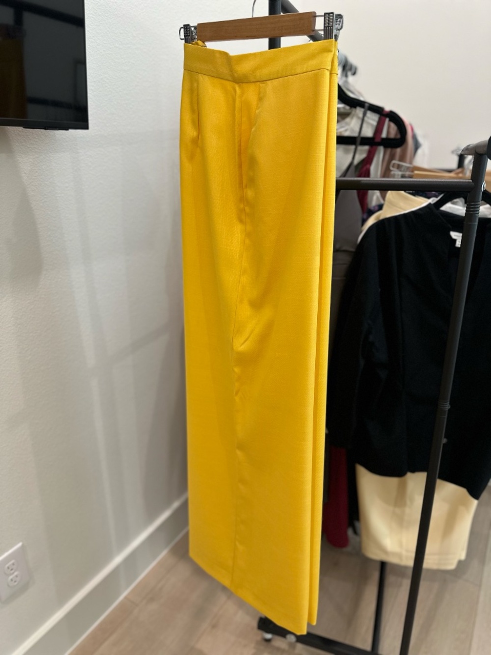 ASOS Mustard Yellow Wide Leg Dress Pants | High Waist | Size 12 | NWT - Picture 2 of 8